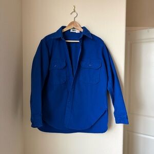 Vintage REI Heavyweight Blue Shirt Jacket Shacket Made in USA Size Large